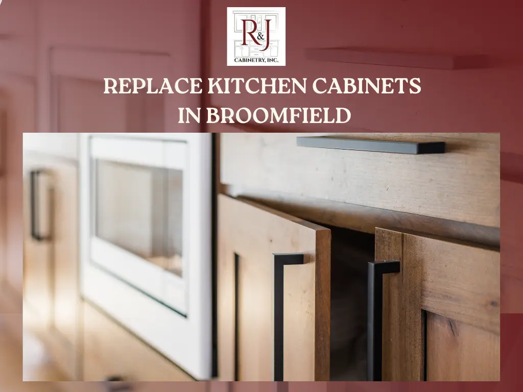 Modern wood kitchen cabinets with black handles to replace kitchen cabinets in Broomfield for a stylish upgrade