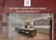 Modern kitchen cabinet replacement in Northglenn CO with gray shaker cabinets and large island