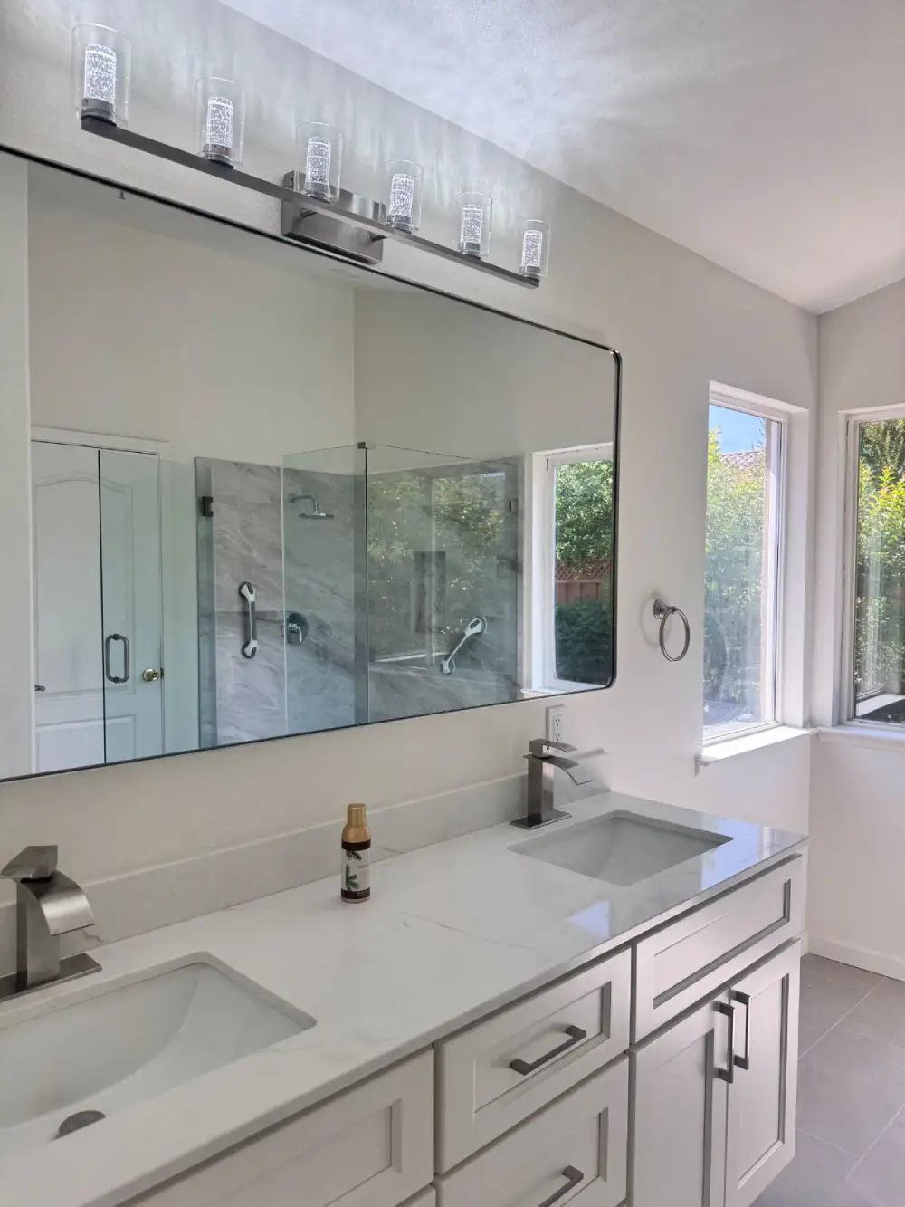 Eco-friendly bathroom remodel with bamboo and recycled materials