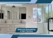 Modern bathroom remodel with sleek fixtures and bright lighting
