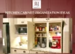 Kitchen cabinet organization ideas featuring organized food items and appliances