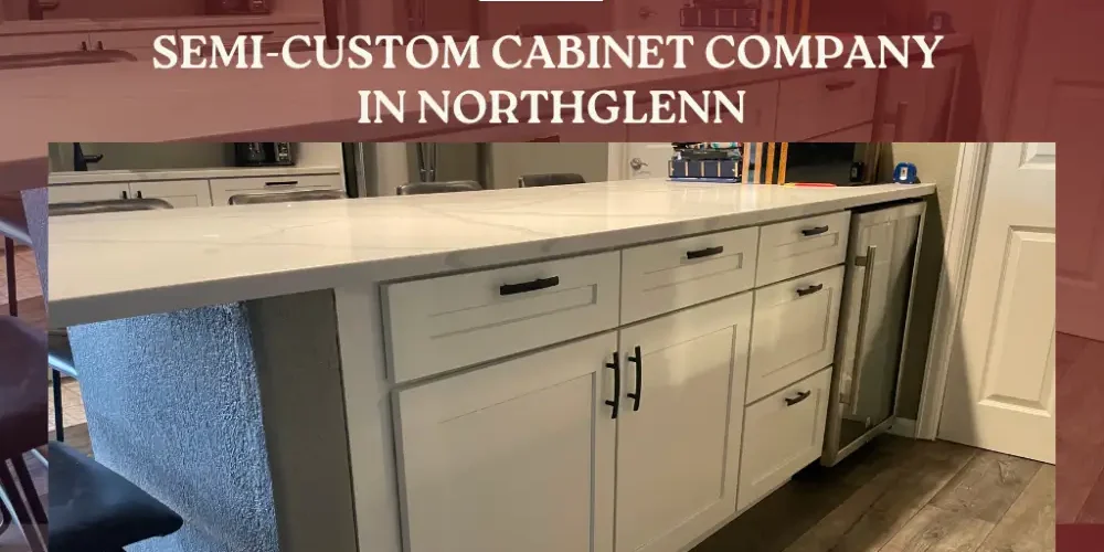 Semi-custom cabinet setup with white drawers and a sleek counter in Northglenn Semi-custom cabinet setup with white drawers and a sleek counter in Northglenn